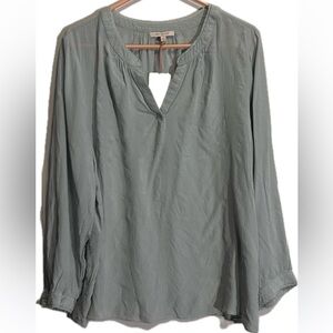 NWT Skies are Blue Hannah Lace Trim Top Plus Size XXL Mint